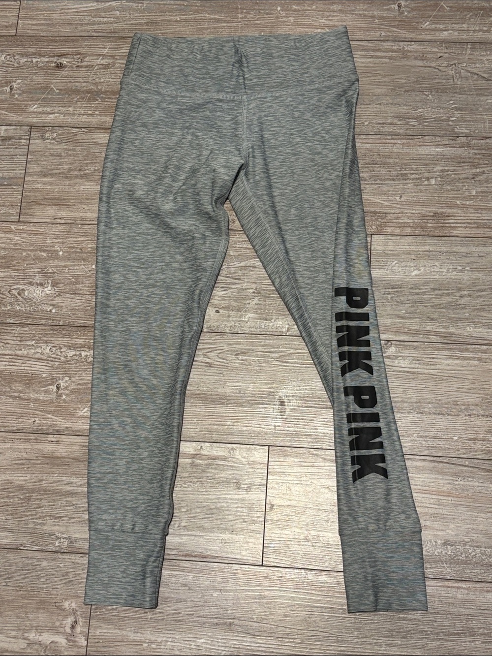 PINK Ultimate Victoria's Secret Heather Gray Logo Leggings XS